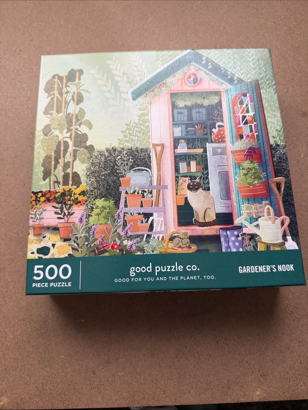Good Puzzle Co. (Gallison) 500 piece Gardener’s Nook puzzle.